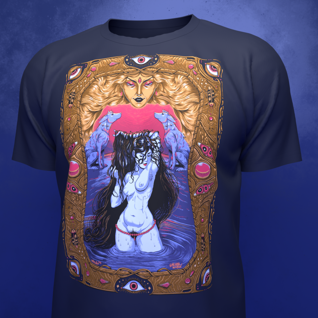 Occult Fantasy Mythological Ritual T-Shirt Featuring a Mystical Goddess by Magnta