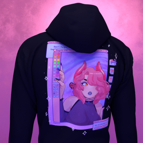 Digital girlfriend hoodie with front and back print by Magnta