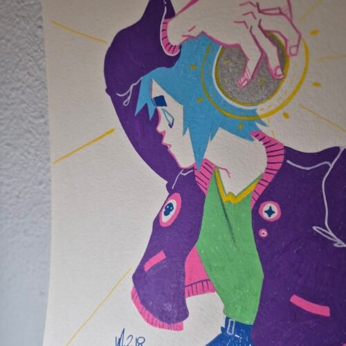 Acrylic pens Painting :: 2D holding a ball