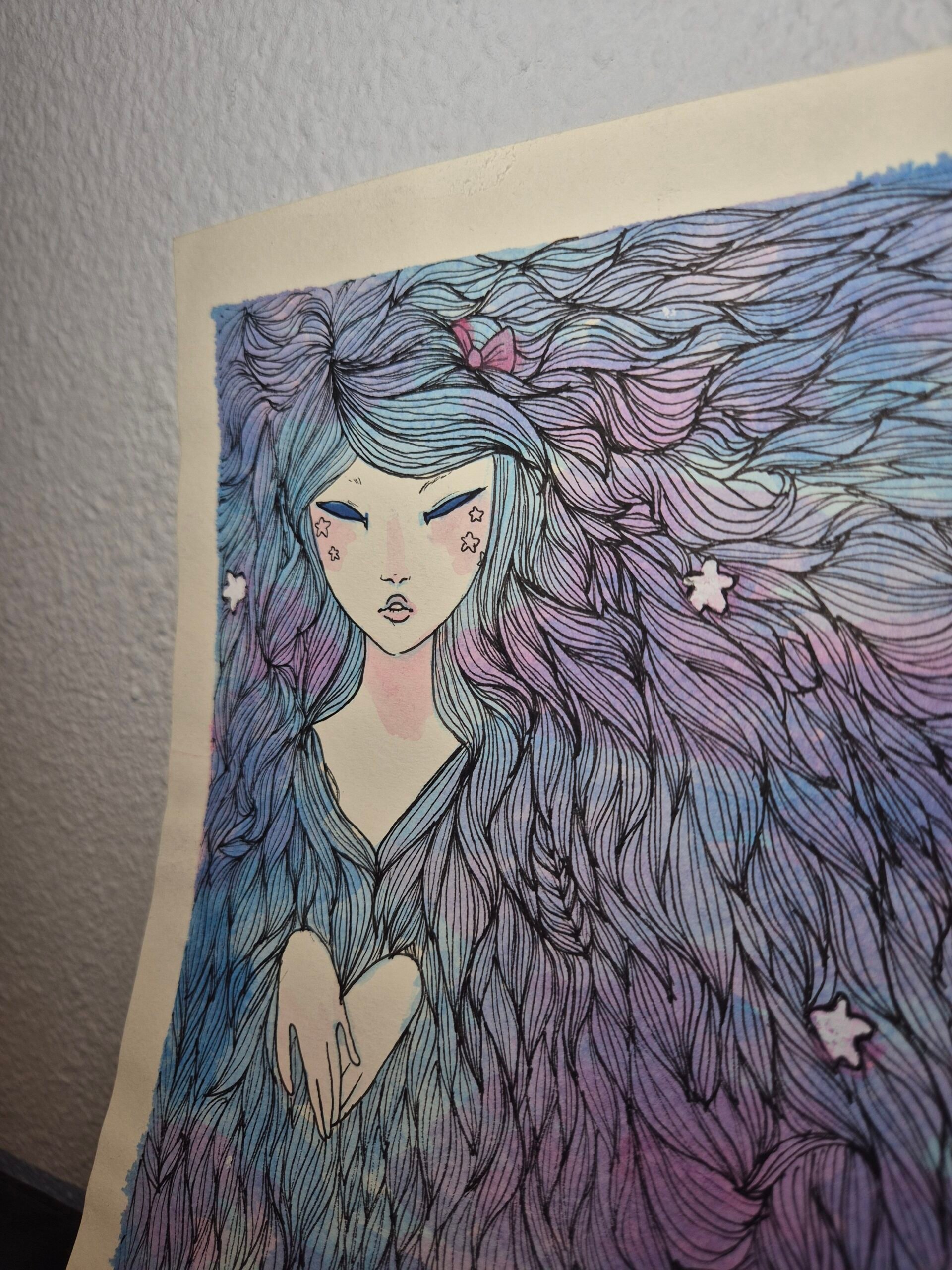 Traditional Art :: Galaxy Hair