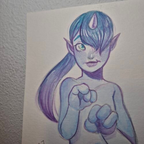 Watercolor Sketch :: Unicorn Boy