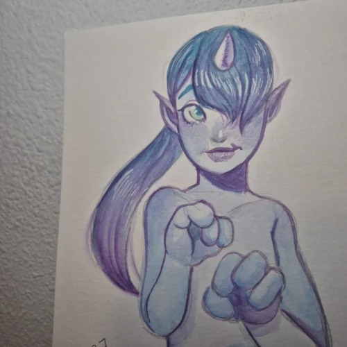 Watercolor Sketch :: Unicorn Boy