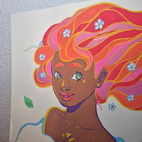 Acrylic pen Sketch :: Spring Child