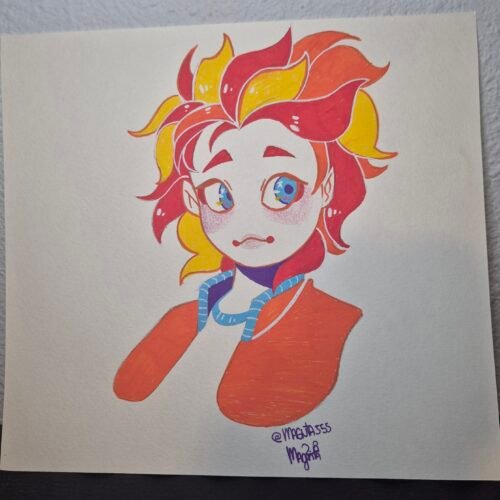 Acrylic pen Sketch :: Firehead