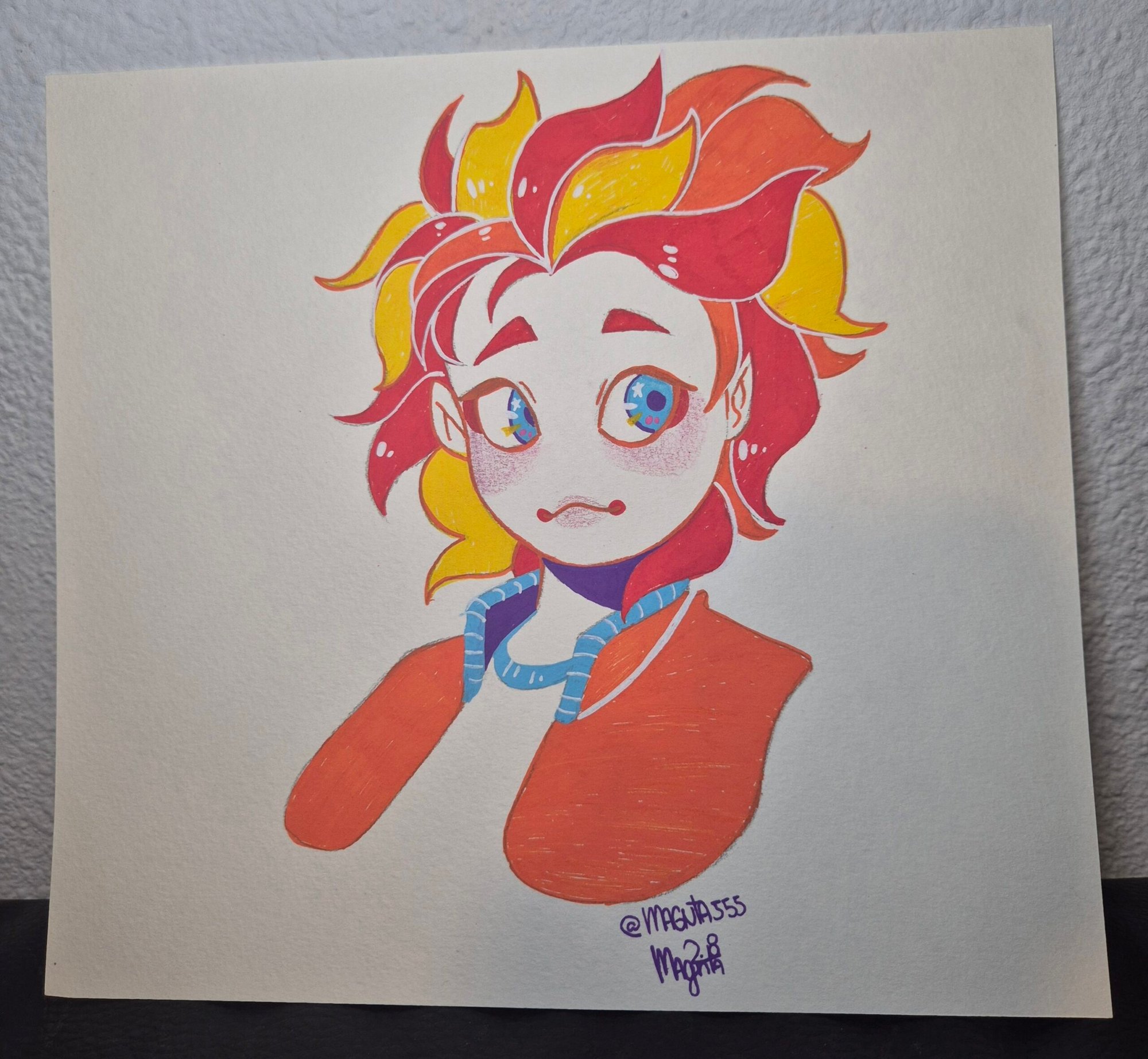 Acrylic pen Sketch :: Firehead