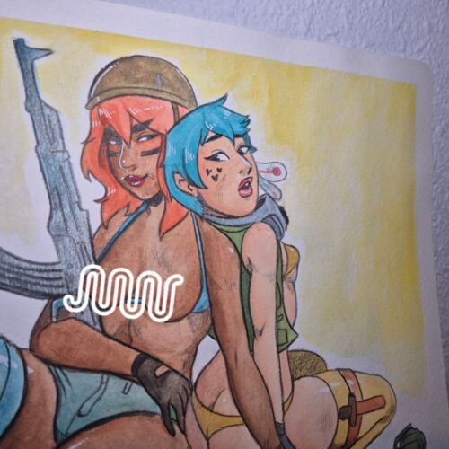 Watercolor Painting :: Soldiers Resting