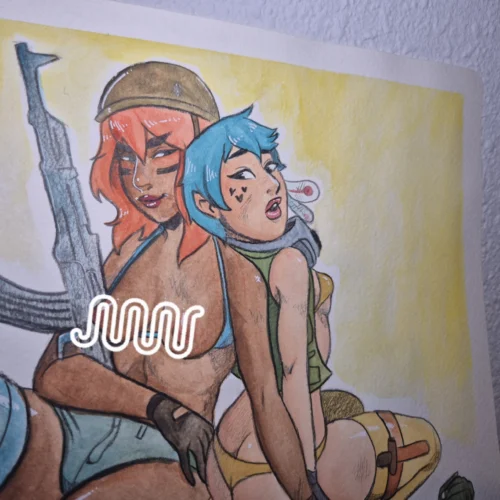 Watercolor Painting :: Soldiers Resting