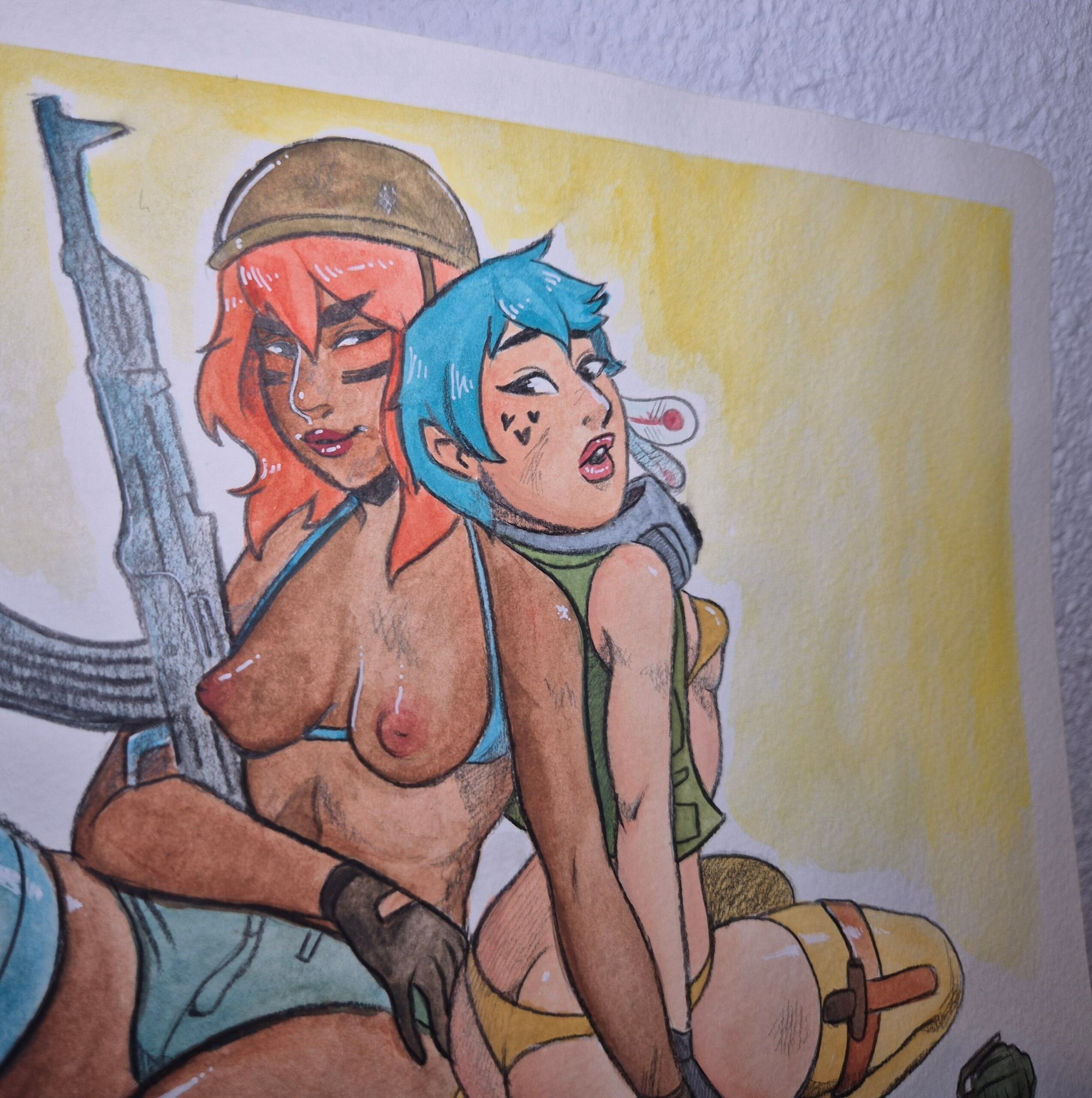 Watercolor Painting :: Soldiers Resting - Image 5