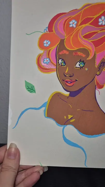 Acrylic pen Sketch :: Spring Child - Image 3