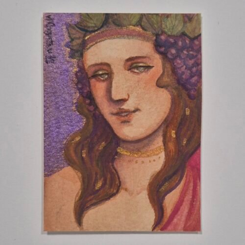 Watercolor ACEO Original Art :: Dionysus