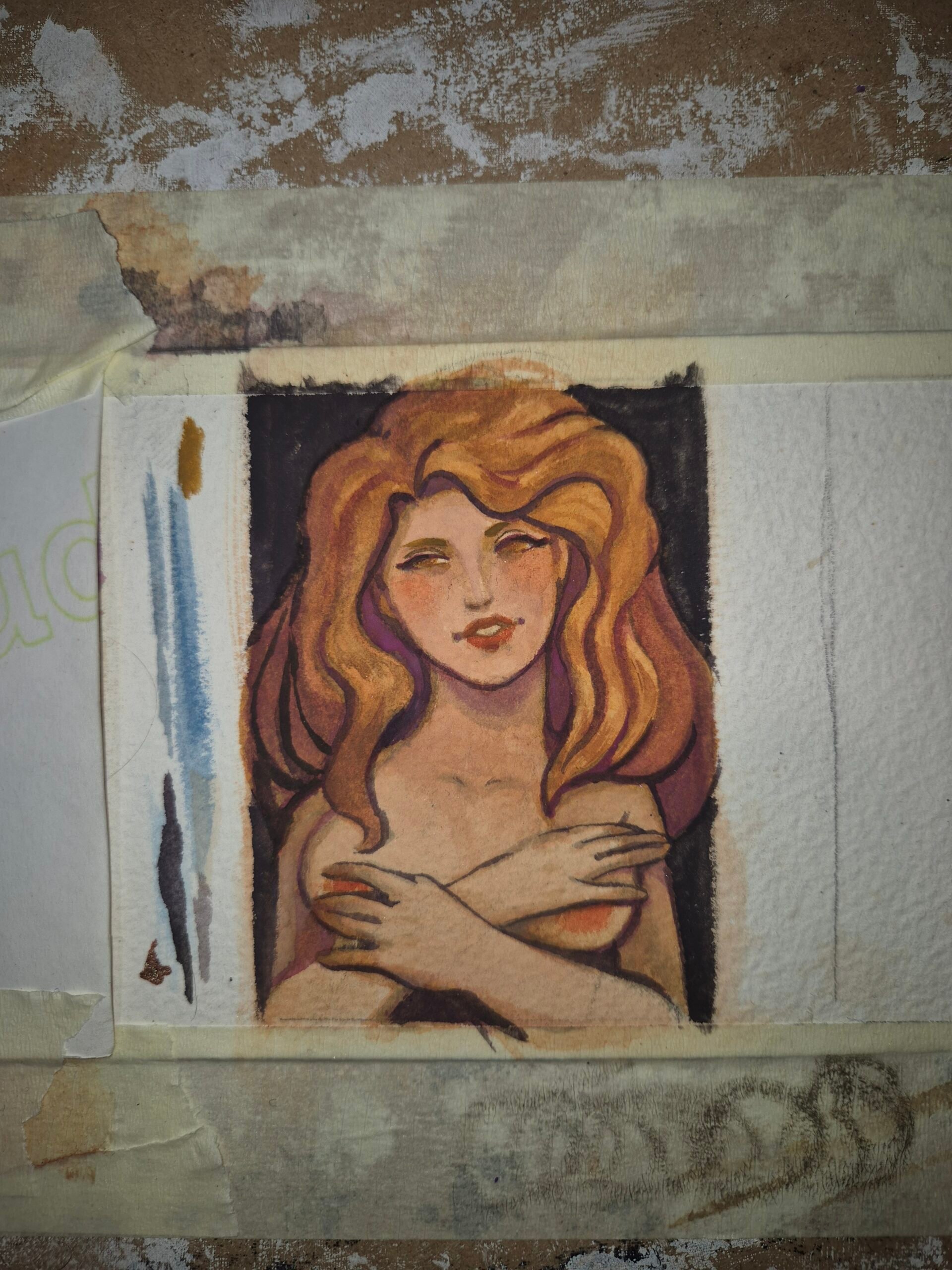 Watercolor ACEO Original Art :: Aphrodite - Image 8