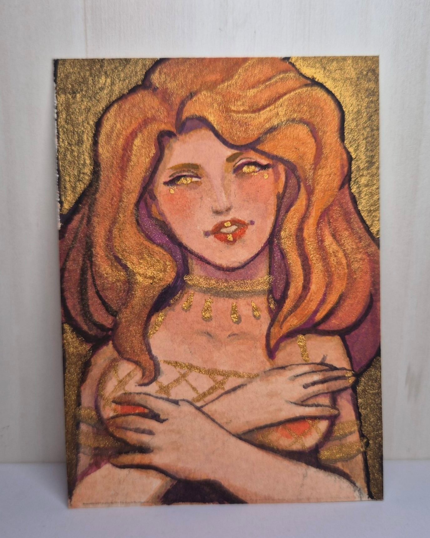 Watercolor ACEO Original Art :: Aphrodite - Image 4