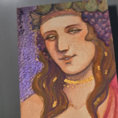 Watercolor ACEO Original Art :: Dionysus