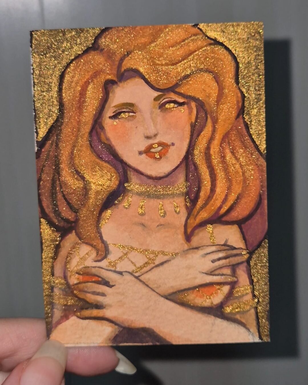 Watercolor ACEO Original Art :: Aphrodite - Image 6