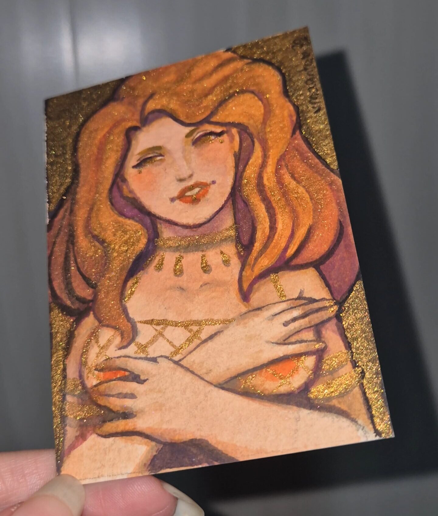 Watercolor ACEO Original Art :: Aphrodite - Image 5