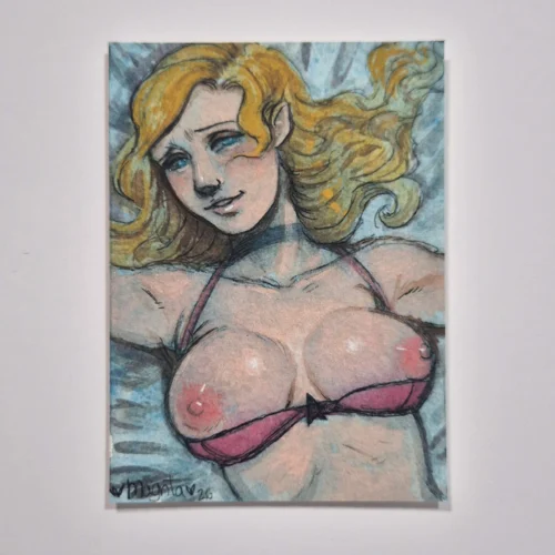 Watercolor ACEO Original Art :: Laying down