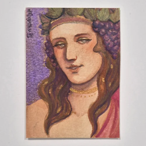 Watercolor ACEO Original Art :: Dionysus