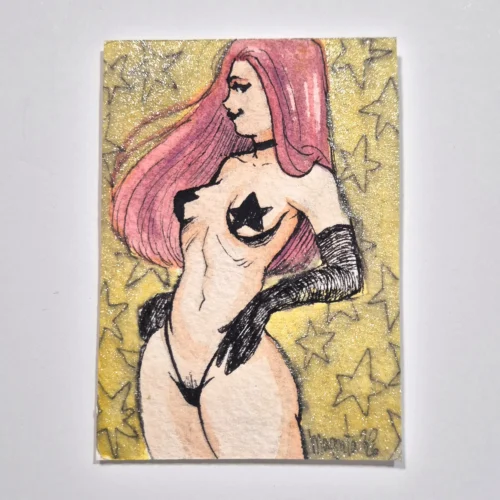 Watercolor ACEO Original Art :: She's a Star