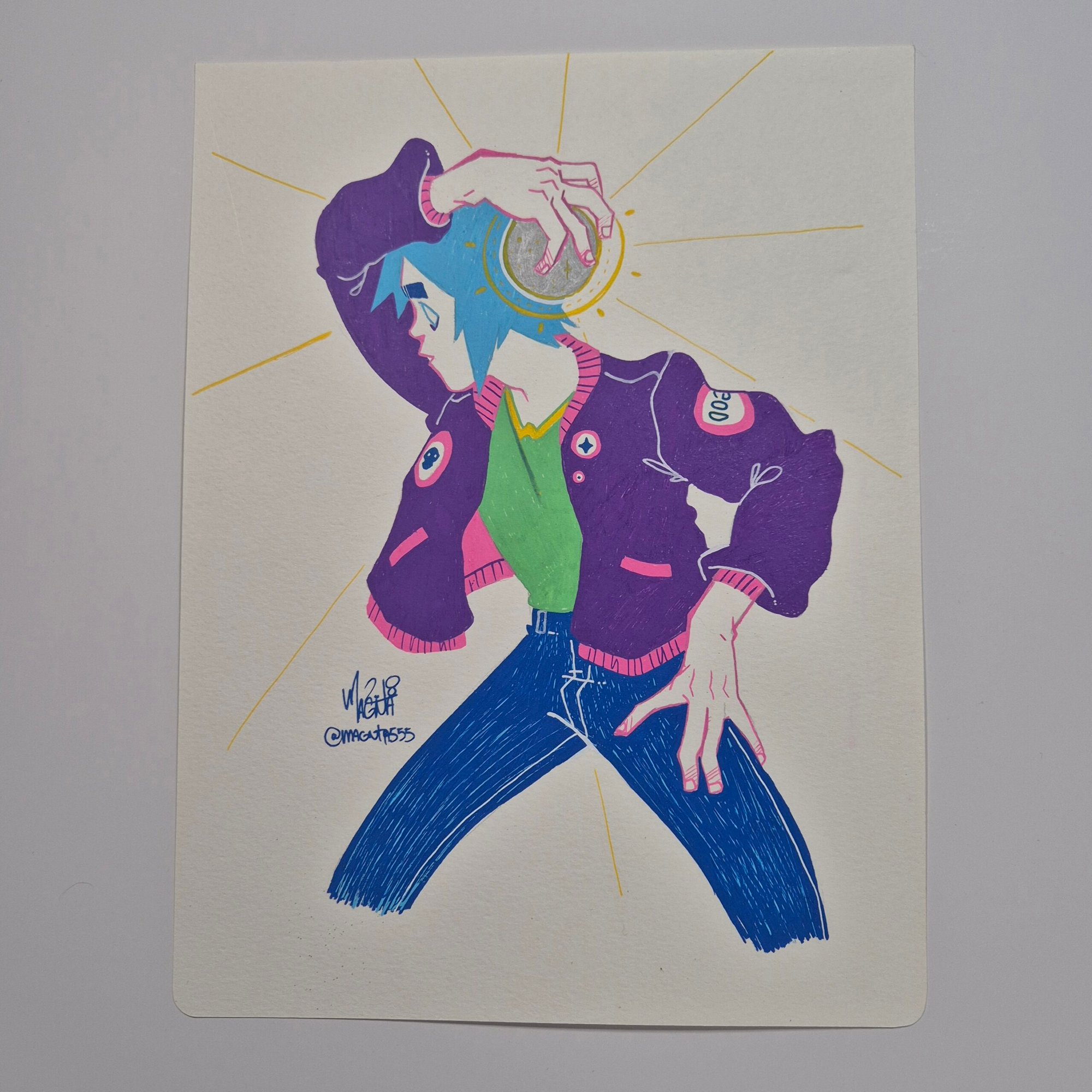 Acrylic pens Painting :: 2D holding a ball