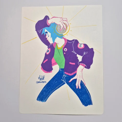 Acrylic pens Painting :: 2D holding a ball