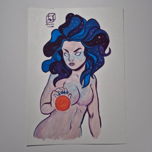 Gouache Painting :: Nebula Woman