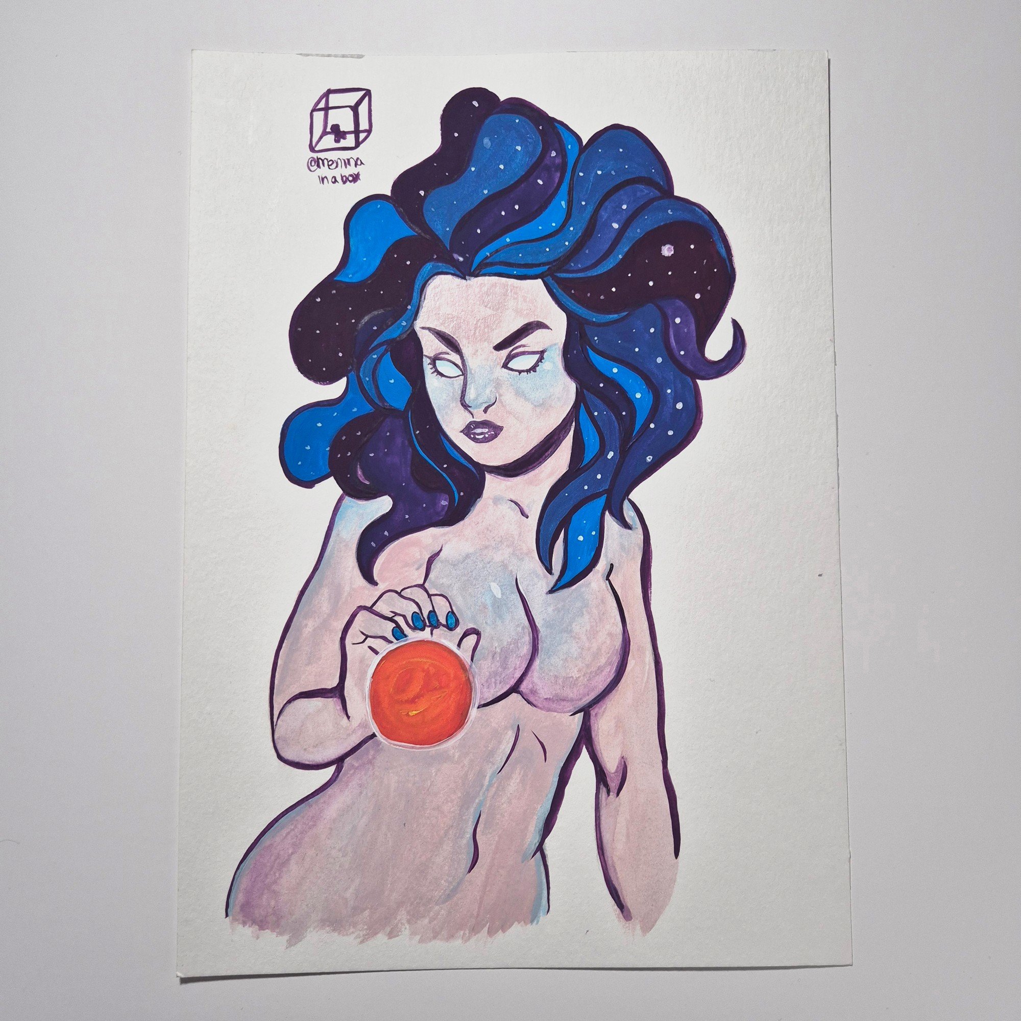 Gouache Painting :: Nebula Woman