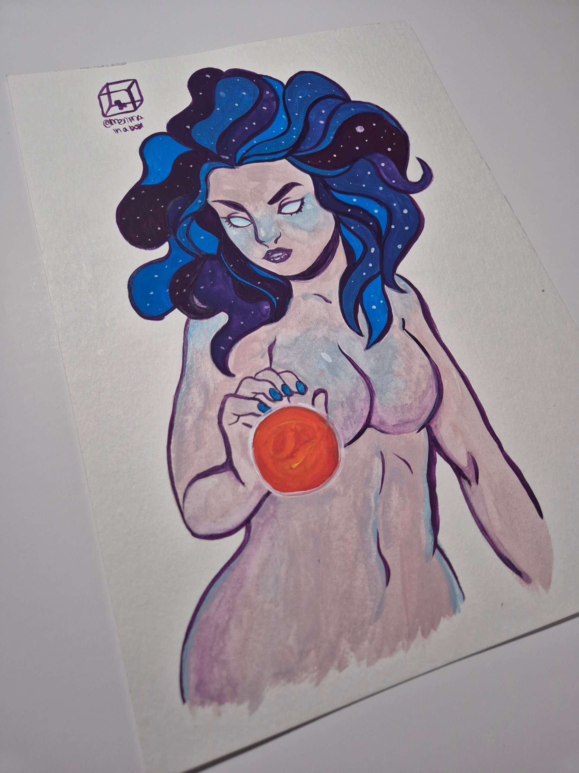 Gouache Painting :: Nebula Woman - Image 3