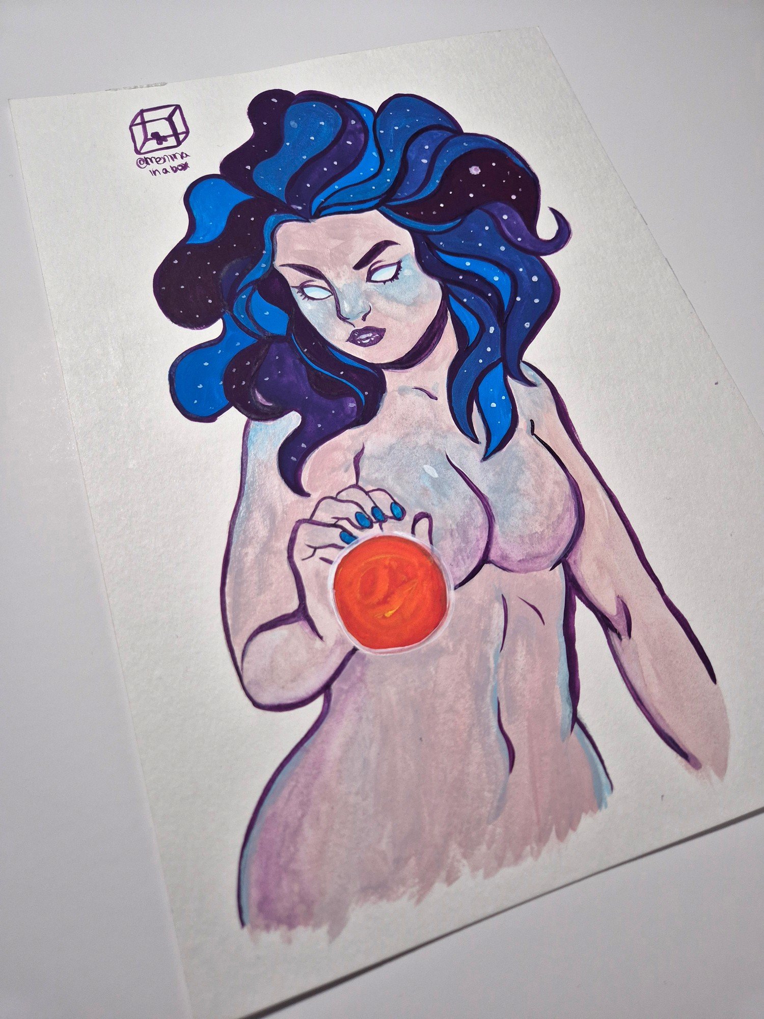 Gouache Painting :: Nebula Woman - Image 2