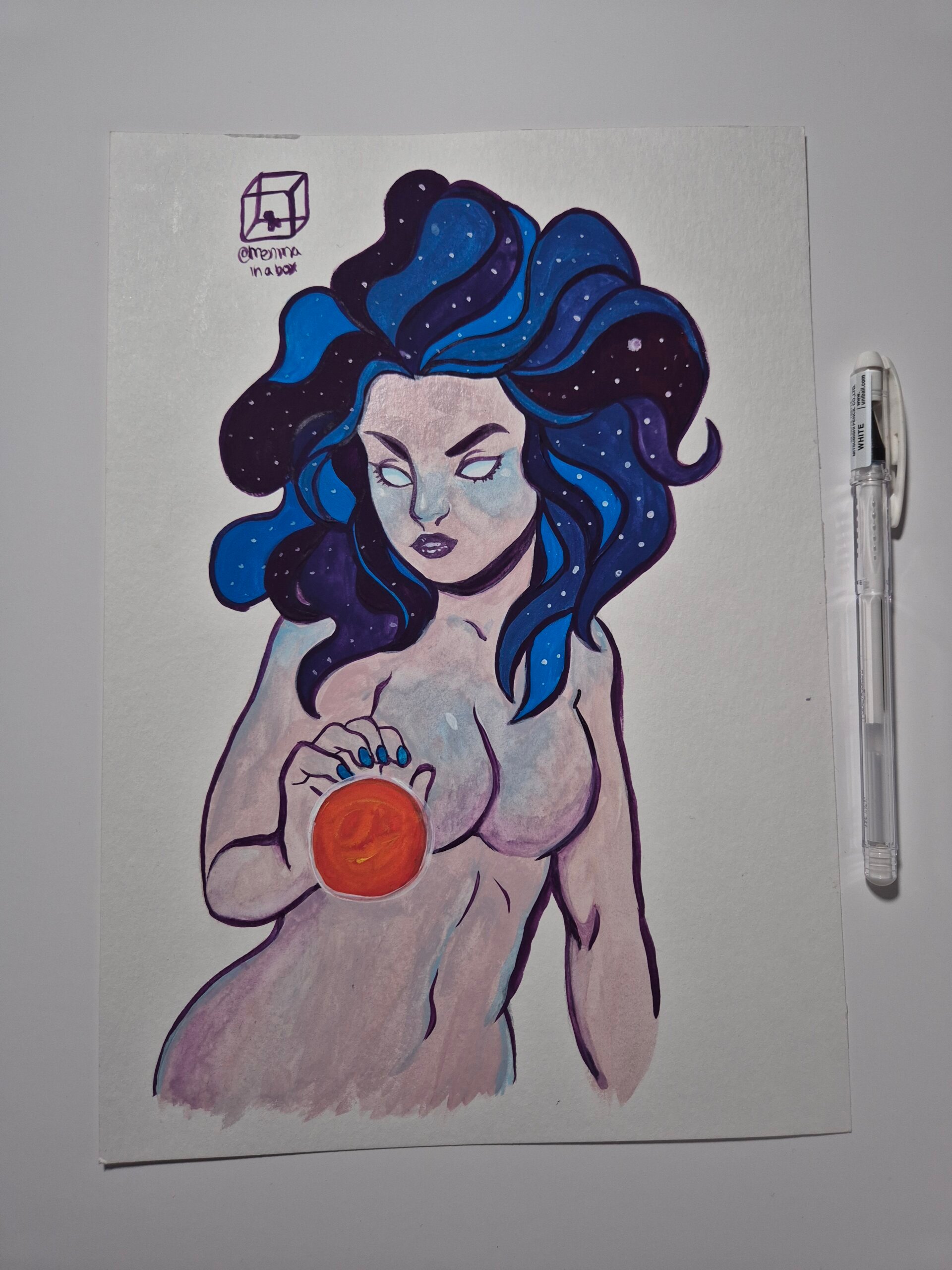 Gouache Painting :: Nebula Woman - Image 4
