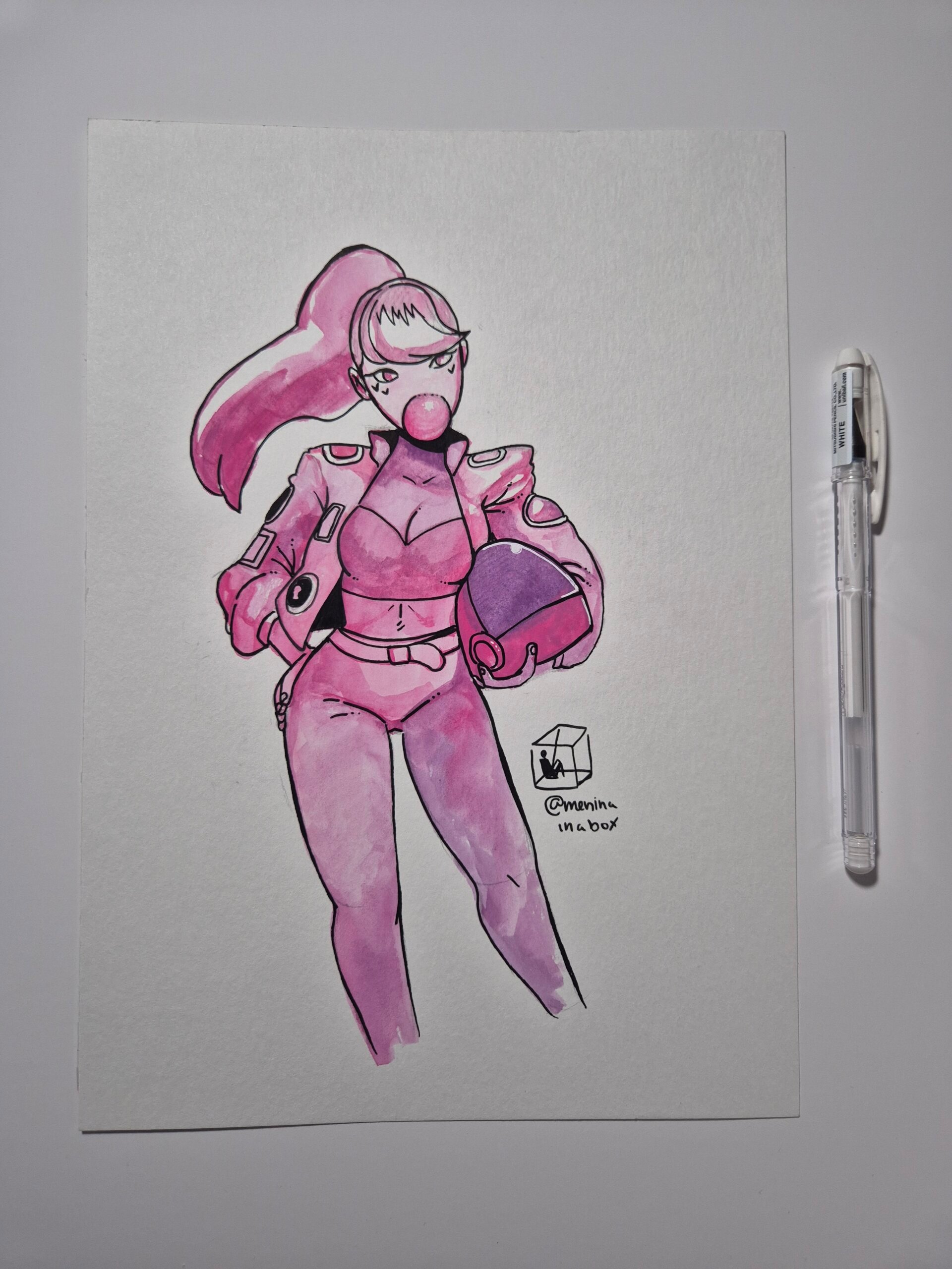 Watercolor Sketch :: Biker - Image 2