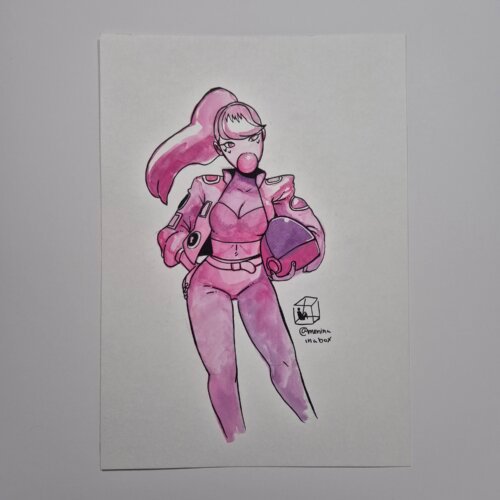 Watercolor Sketch  :: Biker