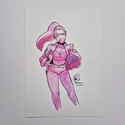 Watercolor Sketch :: Biker