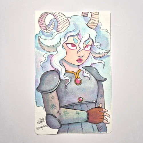 Watercolor Sketch :: White Sheep