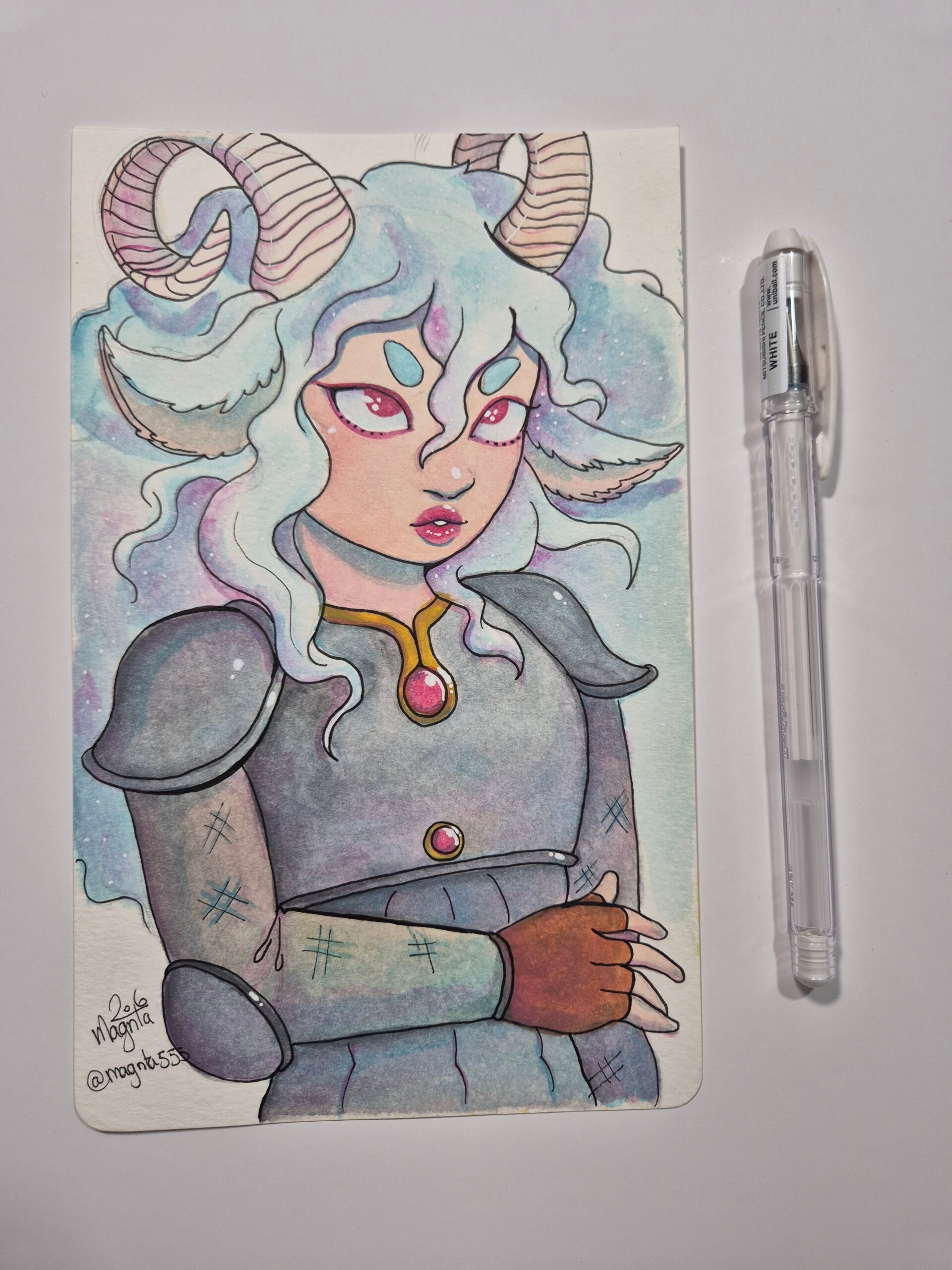 Watercolor Sketch :: White Sheep - Image 4