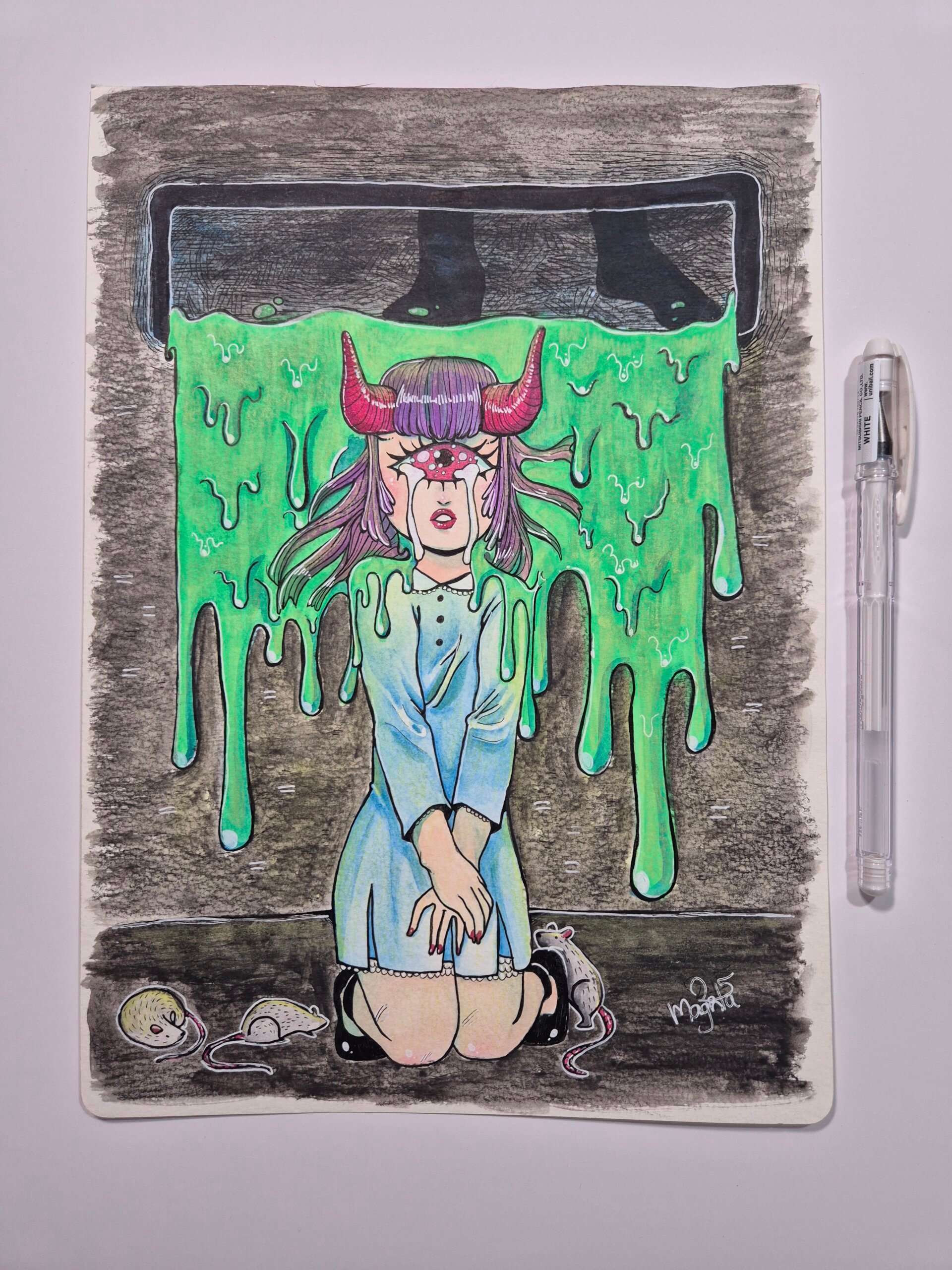 Watercolor Painting :: Gutter - Image 4