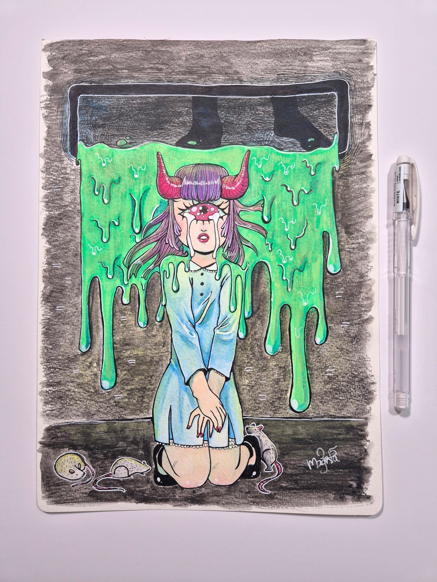 Watercolor Painting :: Gutter - Image 4