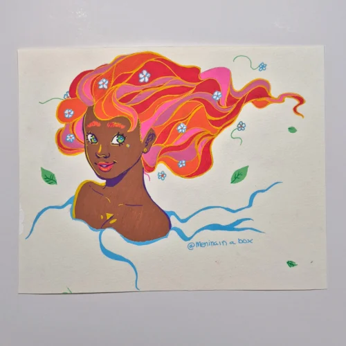 Acrylic pen Sketch :: Spring Child