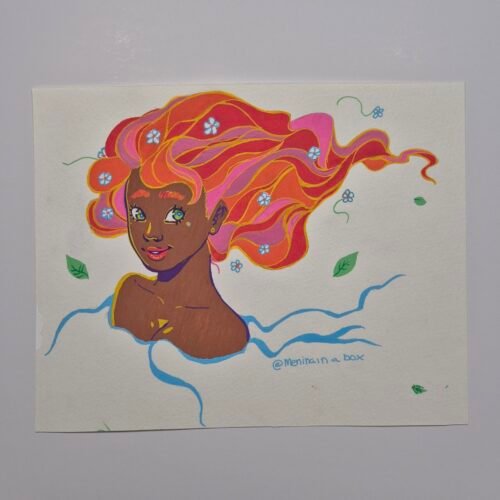 Acrylic pen Sketch :: Spring Child